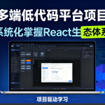 全栈多端低代码平台项目大课-系统化掌握React生态体系