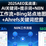 2025AEO实战课：AI关键词+提示词+N8N工作流+Bing站点地图+Ahrefs关键词挖掘