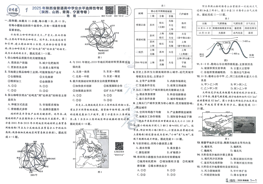 天星金考卷《2026新高考特快专递》地理