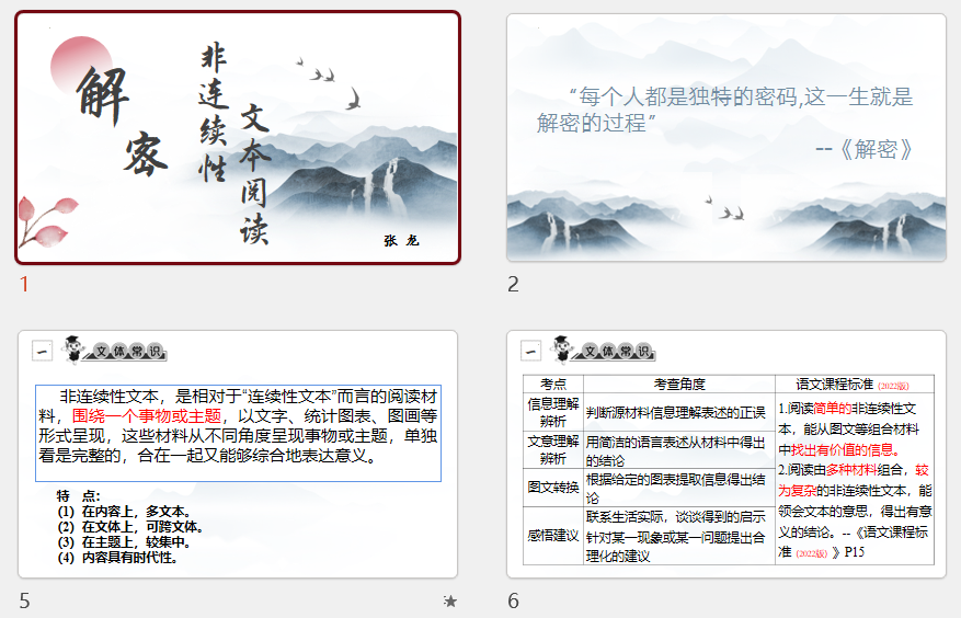 中考语文一轮复习：《非连续性文本专题》课件