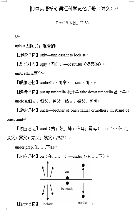 2026年人教版中考英语一轮复习核心词汇科学记忆手册（讲义）Part+19+词汇+U-V