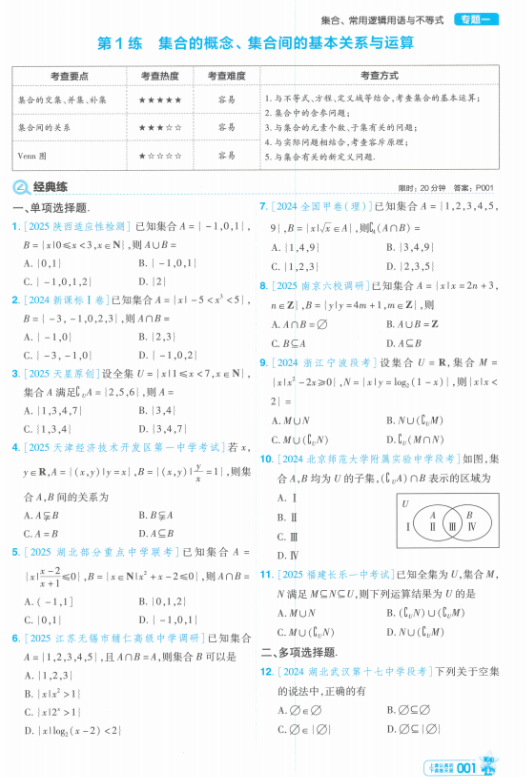 2026版 金考卷 小题狂练 数学（新高考）