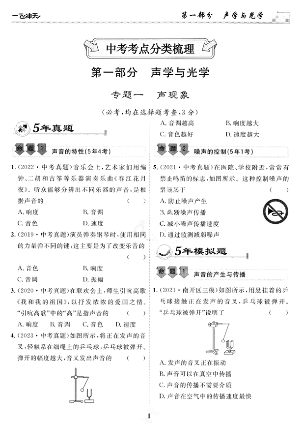 2024版一飞冲天-初中学业水平考查-物理
