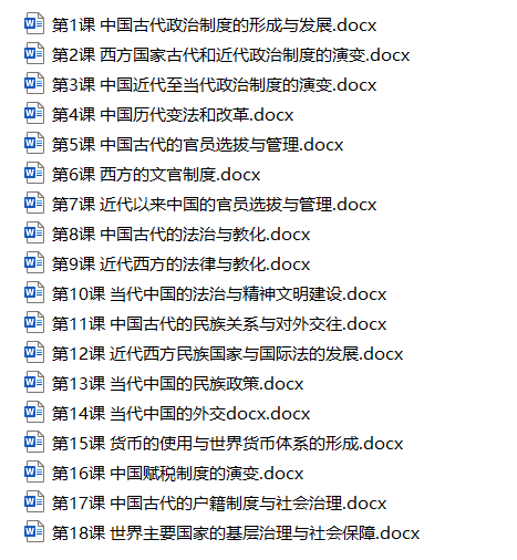 2026版高中必刷题历史选修1预习卡