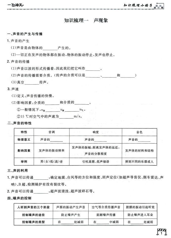 2026一飞冲天-中考专项精品试题分类-物理知识梳理
