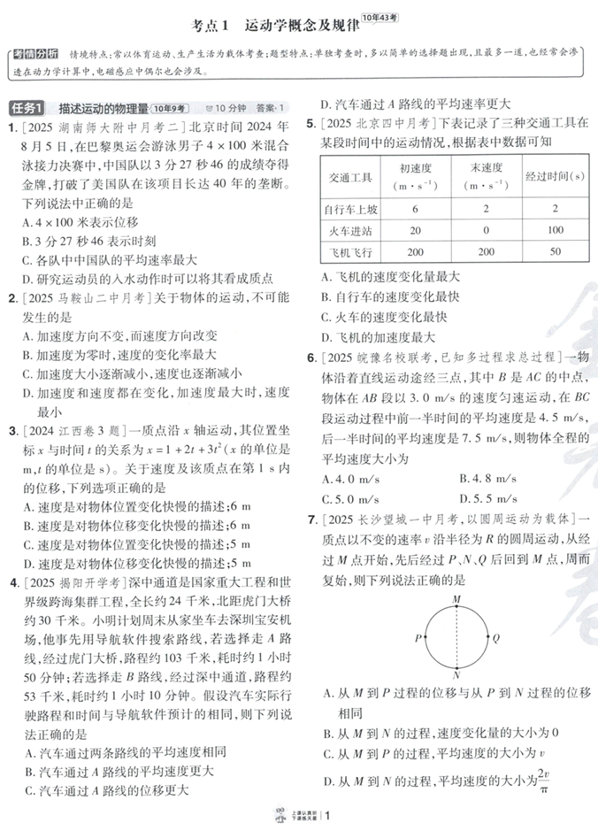 金考卷高考考点集训45天-高考物理（全国通用版）