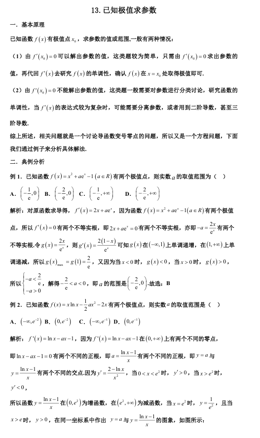 2026版《高考数学•一轮复习微专题106讲》13.已知极值点个数求参数及应用