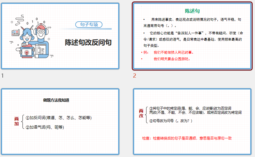 句子专项陈述句改为反问句+课件-2025-2026学年统编版语文六年级下册